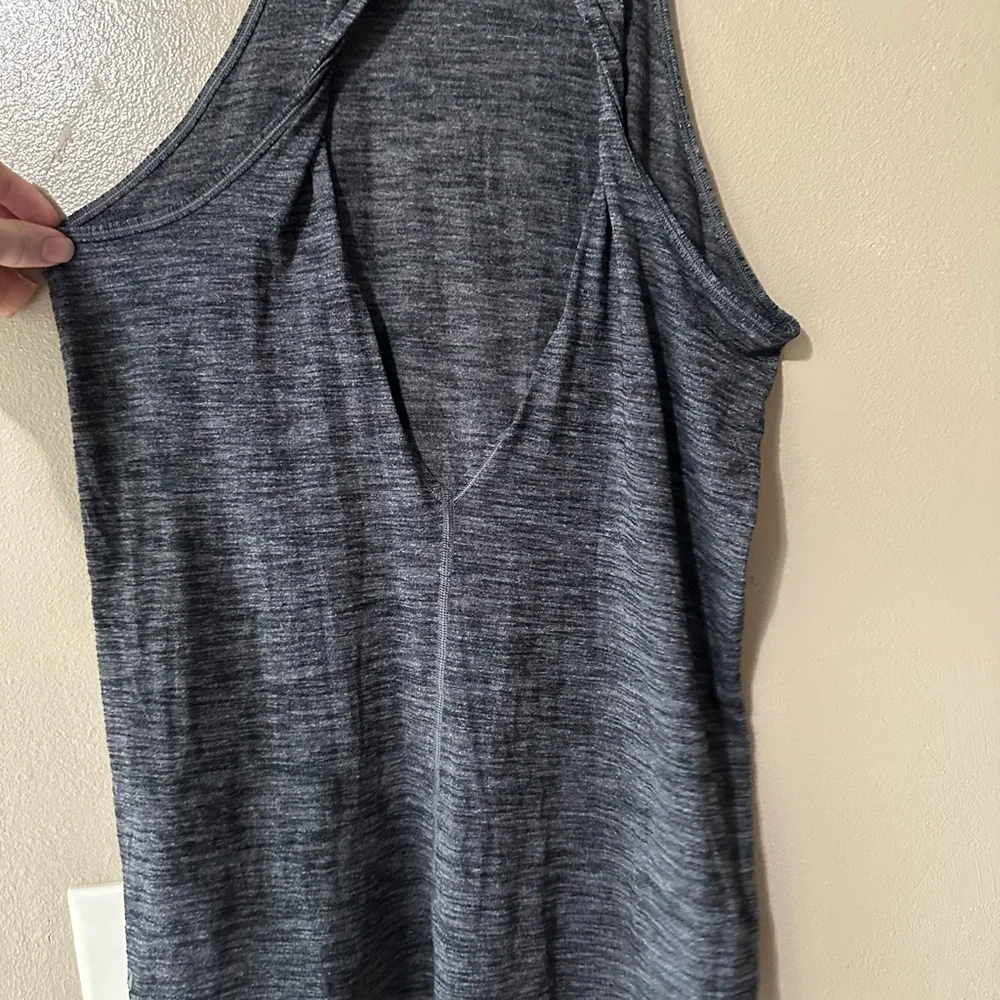 Lululemon Athletica Dark Gray Twist Strap Open Back Tank Top